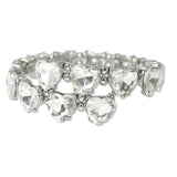 109503, HEART RHINESTONE ACCENT STRETCH CUFF BRACELET