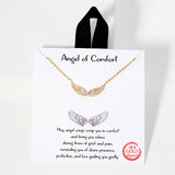109506, ANGEL OF COMFORT ANGEL WING PAVE CUBIC ZIRCONIA ACCENT PENDANT NECKLACE