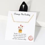 109507, CHANGE THE ENDING PAVE CUBIC ZIRCONIA ACCENT BAR PENDANT NECKLACE