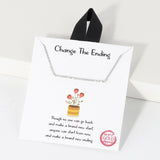 109507, CHANGE THE ENDING PAVE CUBIC ZIRCONIA ACCENT BAR PENDANT NECKLACE