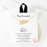 109508, STAY GROUNDED CUTOUT SNEAKER SHOE PENDANT NECKLACE