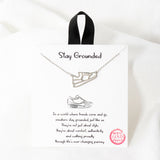 109508, STAY GROUNDED CUTOUT SNEAKER SHOE PENDANT NECKLACE
