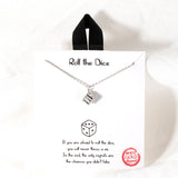 109509, ROLL THE DICE DAINTY DICE PENDANT NECKLACE