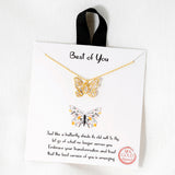 109511, BEST OF YOU BUTTERFLY CUBIC ZIRCONIA ACCENT PENDANT NECKLACE