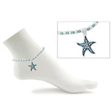 109514, OCEAN STARFISH CHARM BEADED STRETCHABLE ANKLET