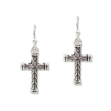 109517, VINTAGE TEXTURED CROSS DANGLE EARRING