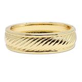 109529, TWISTED CABLE PATTERN METAL OPEN BANGLE BRACELET