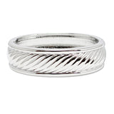 109529, TWISTED CABLE PATTERN METAL OPEN BANGLE BRACELET
