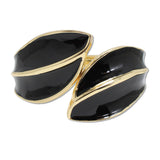 109532, BOLD ENAMEL LEAF OPEN BANGLE BRACELET