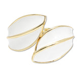 109532, BOLD ENAMEL LEAF OPEN BANGLE BRACELET