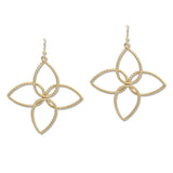 109539, CLOVER TEXTURED METAL DANGLE EARRING