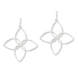 109539, CLOVER TEXTURED METAL DANGLE EARRING