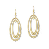 109540, ELEGANT OVAL DOUBLE HOOP DANGLE EARRING