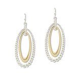 109540, ELEGANT OVAL DOUBLE HOOP DANGLE EARRING