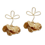 109541, FRESHWATER PEARL FLOWER PETAL DANGLE EARRING