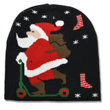 109544, SANTA ON SCOOTER CHRISTMAS HOLIDAY BEANIE HAT