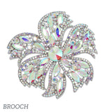 109554, BOLD FLOWER RHINESTONE BROOCH PIN