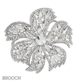 109554, BOLD FLOWER RHINESTONE BROOCH PIN