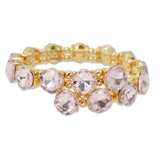 109558, GOLD TONE GEOMETRIC RHINESTONE ACCENT STRETCH CUFF BRACELET