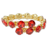 109558, GOLD TONE GEOMETRIC RHINESTONE ACCENT STRETCH CUFF BRACELET