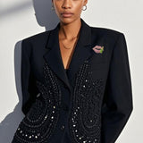 109560, SORORITY LIPS LIPSTICK CRYSTAL RHINESTONE BROOCH PIN