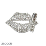 109560, LIPS LIPSTICK CRYSTAL RHINESTONE BROOCH PIN