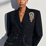 109561, SORORITY OVERSIZED FLORAL RHINESTONE BROOCH PIN