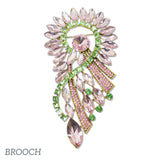 109561, SORORITY OVERSIZED FLORAL RHINESTONE BROOCH PIN