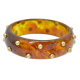 109562, VINTAGE MARBLED RESIN STUDDED BANGLE BRACELET