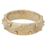 109562, VINTAGE MARBLED RESIN STUDDED BANGLE BRACELET