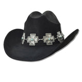 109570, WESTERN CROSS TRIM SUEDE COWBOY HAT