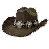 109570, WESTERN CROSS TRIM SUEDE COWBOY HAT