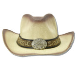 109572, WESTERN FILIGREE ACCENT LEATHER BAND TRIM COWBOY HAT
