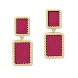 109576, RECTANGULAR WOOD DANGLE EARRING