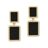 109576, RECTANGULAR WOOD DANGLE EARRING
