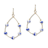 109581, FLORAL CERAMIC PORCELAIN BEADED TEARDROP EARRING