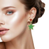 109583, CHRISTMAS HOLIDAY GLITTER STAR DANGLE EARRING