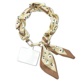 109599, FLORAL SILKY SCARF PHONE STRAP WRISTLET