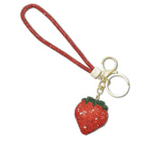 109603, PAVE CRYSTAL STRAWBERRY KEYCHAIN