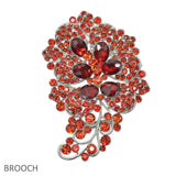 109604, FLORAL CRYSTAL RHINESTONE BROOCH PIN