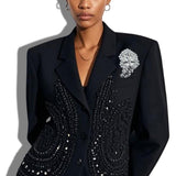 109604, FLORAL CRYSTAL RHINESTONE BROOCH PIN