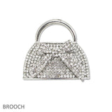 109607, RHINESTONE EMBELLISHED HANDBAG PURSE BROOCH PIN