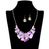 109609, BOLD MOSAIC GEOMETRIC STATEMENT NECKLACE