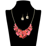 109609, BOLD MOSAIC GEOMETRIC STATEMENT NECKLACE