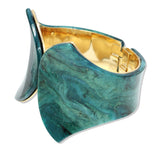 109610, GEOMETRIC CELLULOID ACETATE OPEN BANGLE BRACELET