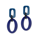 109612, OVAL GEOMETRIC CELLULOID ACETATE EARRING