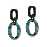 109612, OVAL GEOMETRIC CELLULOID ACETATE EARRING