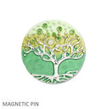 109619, TREE OF LIFE ROUND ENAMEL MAGNETIC PIN BROOCH