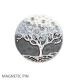 109619, TREE OF LIFE ROUND ENAMEL MAGNETIC PIN BROOCH
