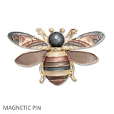 109621, BUMBLE BEE ENAMEL MAGNETIC PIN BROOCH